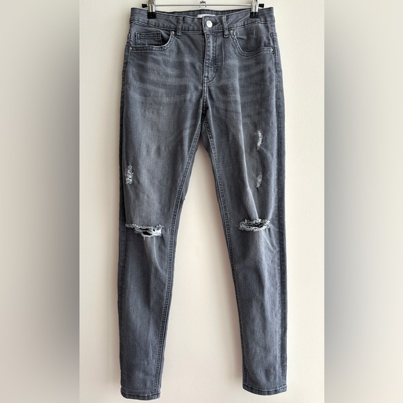 H&M Women's Distressed Grey Skinny Jeans, Size 8 - Picture 1 of 16
